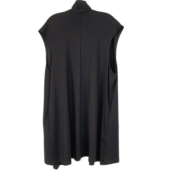 Bryn Walker Black Long Vest Open Front Cardigan Career Lagenlook XL - Picture 9 of 16